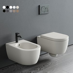 smile wall-hung toilet bidet 3D model