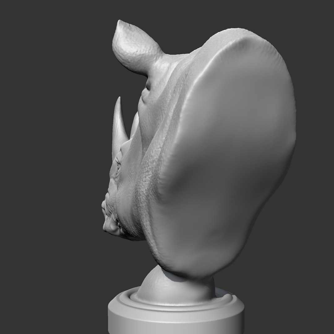 3D Rhino Head AM12 Print Model - TurboSquid 2065462