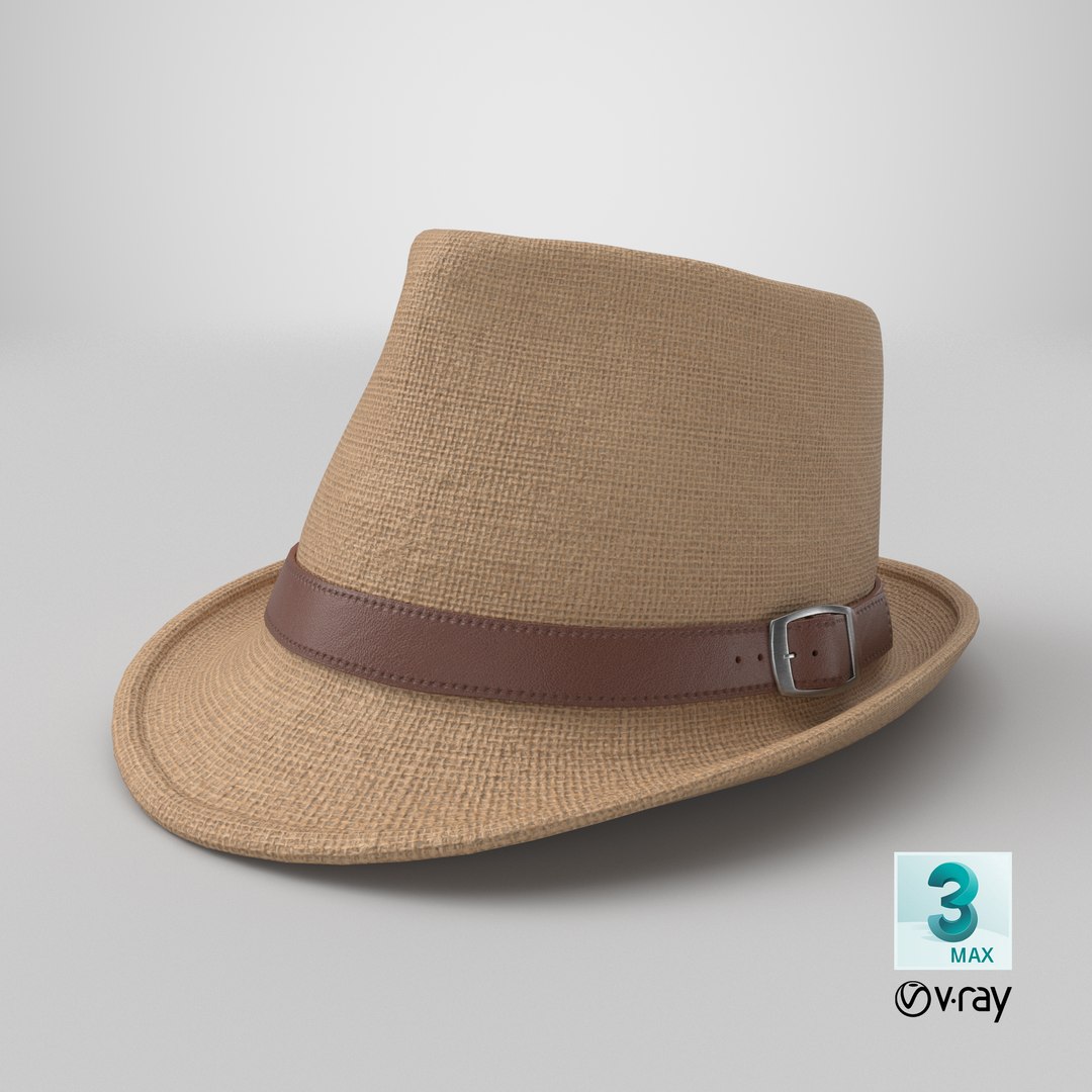 3D Straw Fedora Hat model https://p.turbosquid.com/ts-thumb/H1/o47YpK/Qo/stemcell_max_vray_render/png/1729853820/1920x1080/fit_q87/26a297ee2e5ed18e7373f9df7bd418e4903d0f01/stemcell_max_vray_render.jpg