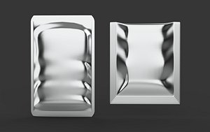 3D White Matte Sachet 3D model