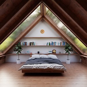 ATTIC BEDROOM - A Frame 3D