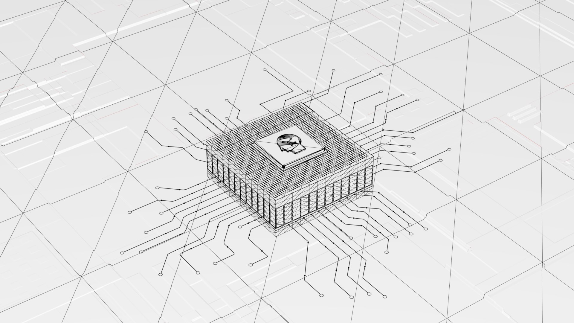 3D C4D Octane CPU Chip Core Capacitance Scifi Circuit Board 12 ...