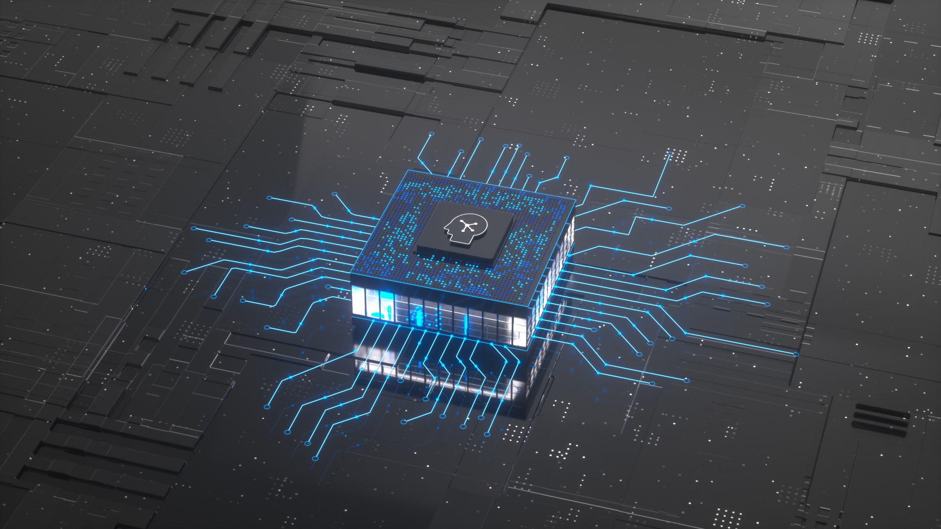 3D C4D Octane CPU Chip Core Capacitance Scifi Circuit Board 12 ...