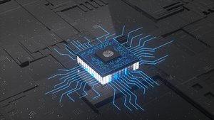 3D C4D Octane CPU chip core capacitance Scifi Circuit board 12