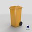 3D Wheeled Garbage Bin Yellow
