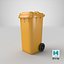 3D Wheeled Garbage Bin Yellow