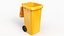 3D Wheeled Garbage Bin Yellow