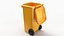 3D Wheeled Garbage Bin Yellow