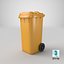 3D Wheeled Garbage Bin Yellow