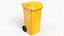 3D Wheeled Garbage Bin Yellow