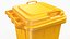 3D Wheeled Garbage Bin Yellow