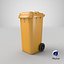 3D Wheeled Garbage Bin Yellow