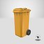3D Wheeled Garbage Bin Yellow