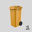 3D Wheeled Garbage Bin Yellow