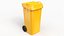 3D Wheeled Garbage Bin Yellow