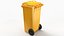 3D Wheeled Garbage Bin Yellow