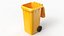 3D Wheeled Garbage Bin Yellow