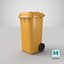 3D Wheeled Garbage Bin Yellow