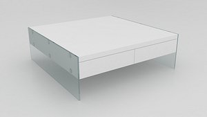 3d modern white floating coffee table