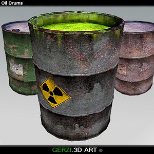 3d model oil drums