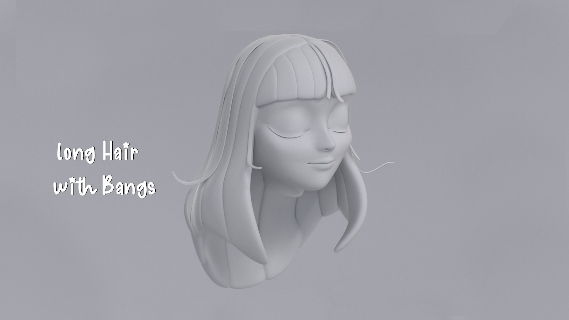 Long Hair Bangs 3D Model TurboSquid 2071435