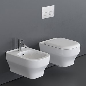 toilet synthesis wall-hung bidet 3D