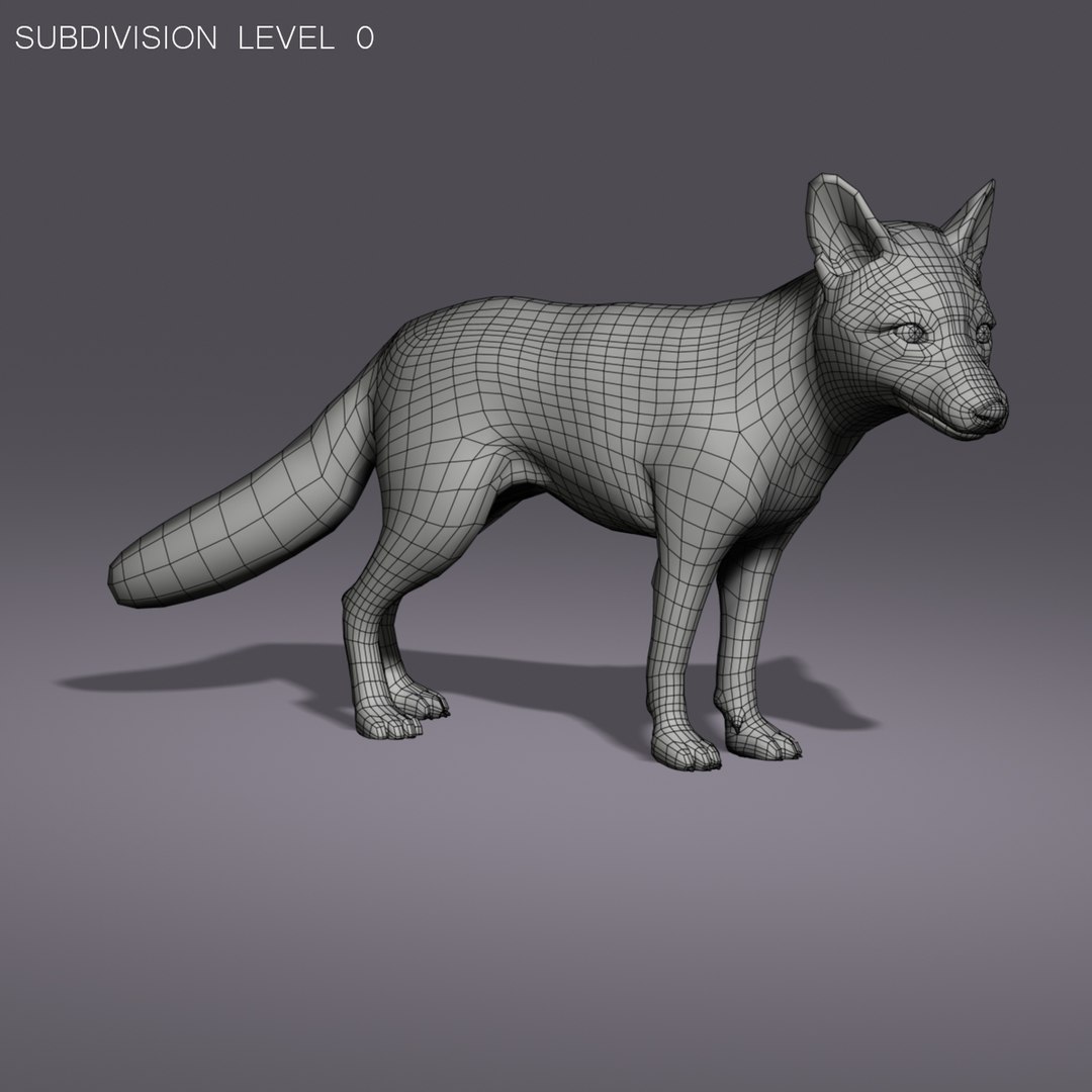 3d Red Fox Rigged Model
