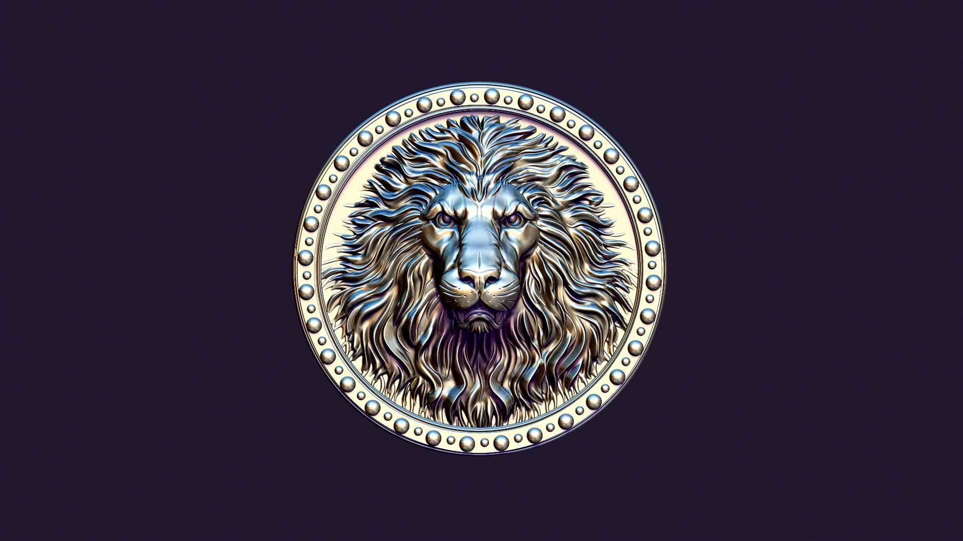 3D Lion Medallion - TurboSquid 2024749