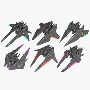 Low poly spacecraft collection model