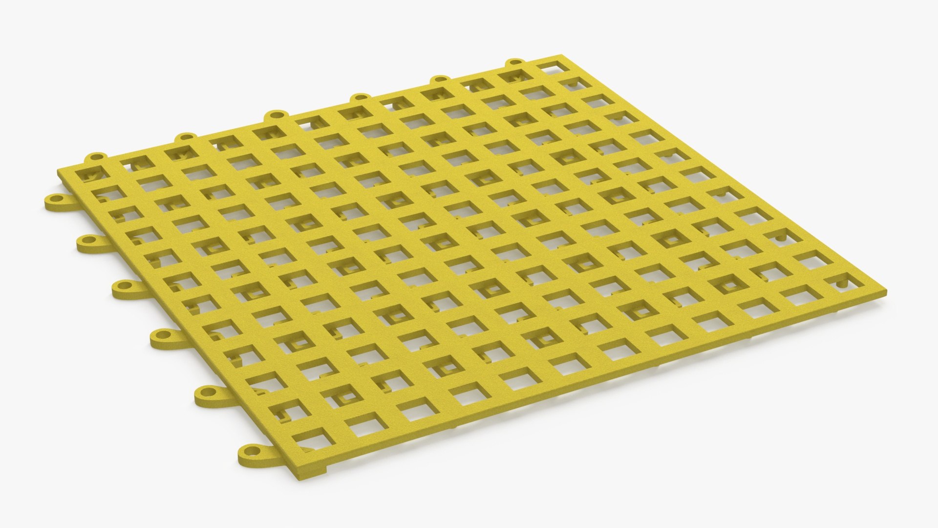 PVC Floor Mat Tile Yellow 3D model preview