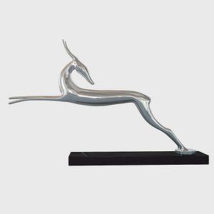 Running Nickel Deer Table Top Sculpture
