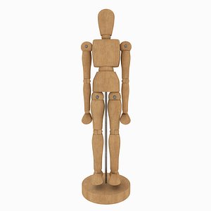 wood manikin wooden 3D
