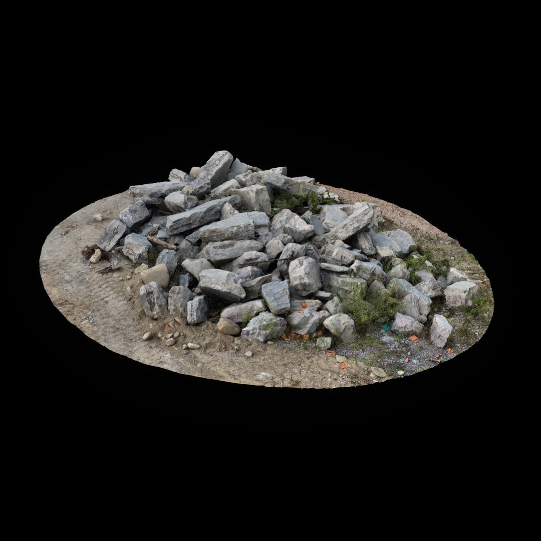Gravel Rock Pile 02 - 3D photogrammetry model scan of pile of Rocks on ...