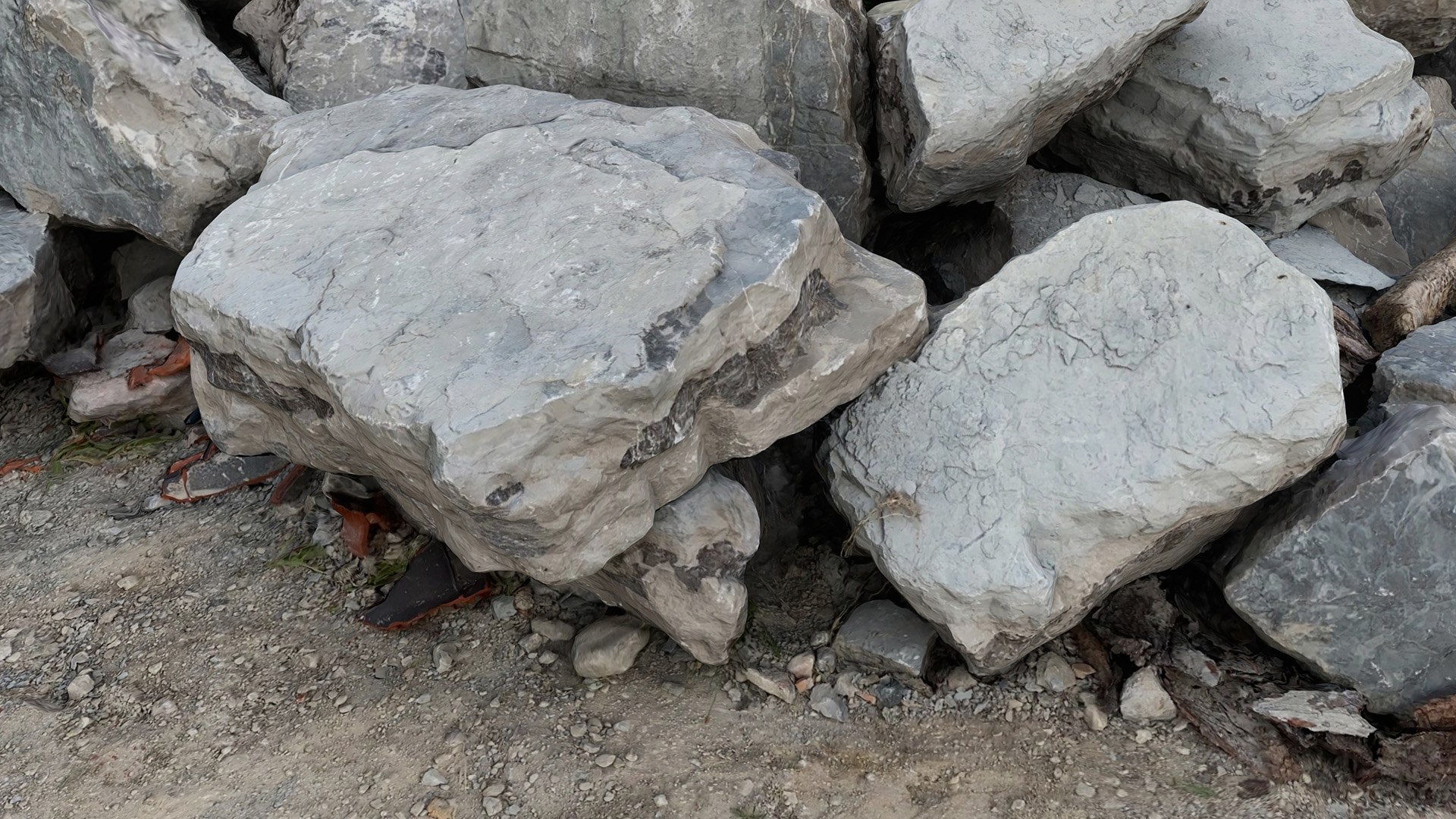 Gravel Rock Pile 02 - 3D Photogrammetry Model Scan Of Pile Of Rocks On ...