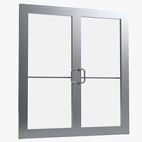 Double storefront glass door