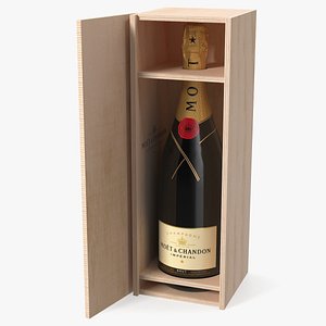 Champagne Moet in Wooden Box