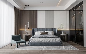 3D Modern luxury style bedroom model