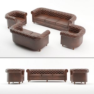 Chesterfield Furniture Set 3D model