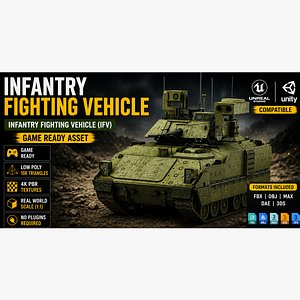 3D Infantry Fighting Vehicle Military Army Game Ready