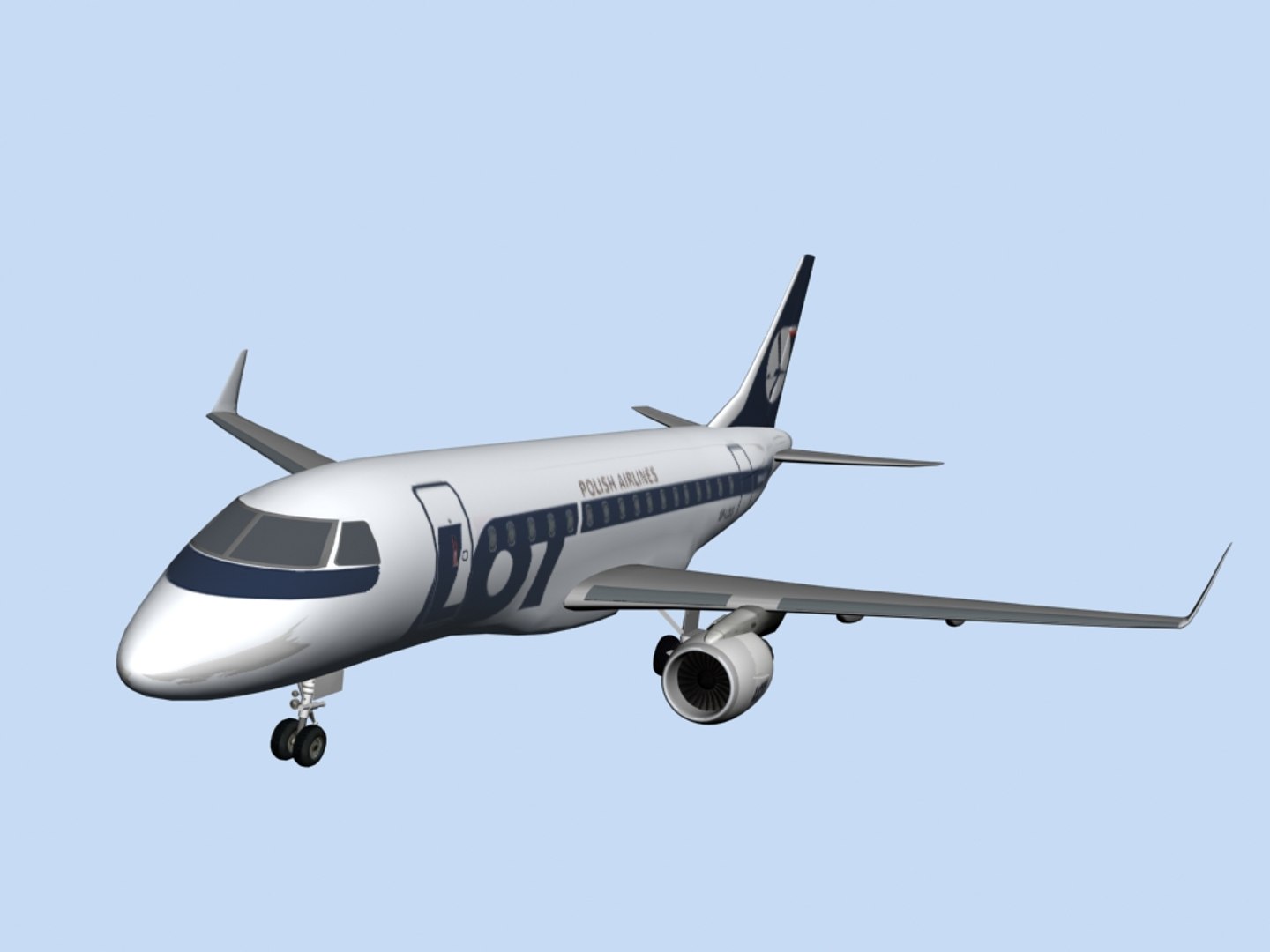 Plane Embraer 170 Lot 3d Model