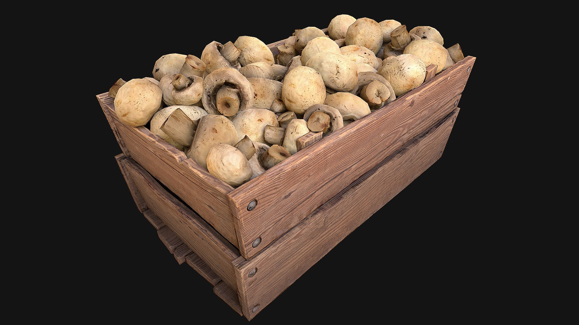 Mushrooms Crate Stand Box 3D Model - TurboSquid 1930189