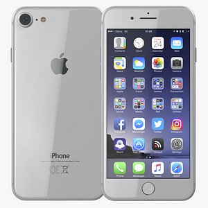 iPhone 8 Silver 3D Model