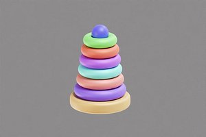 3D model Stacking Ring Cartoon
