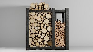 3D wood logs