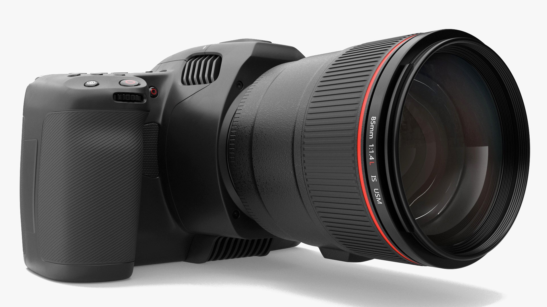 Modern Professional Camera with Lens 3D model preview
