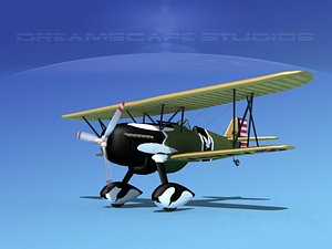 3d curtiss hawk fighter p-6 model