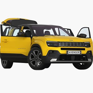 Jeep Avenger 2023 Opening doors and trunk 3D model