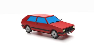 3D Retro car lowpoly model