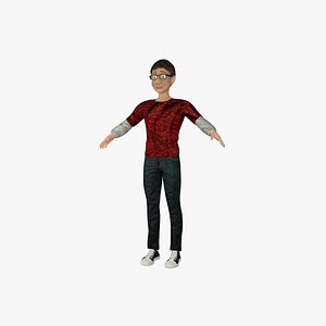 3d cartoon male rigged