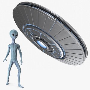space alien ufo rigged model
